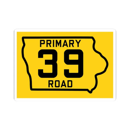Iowa Primary 39 (Iowa) (Road Sign) STICKER Vinyl Kiss-Cut Decal 2 Inch White - The Sticker Space