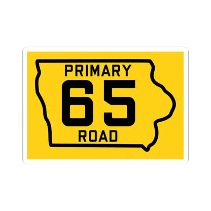 Iowa Primary 65 (Iowa) (Road Sign) STICKER Vinyl Kiss-Cut Decal 2 Inch White - The Sticker Space