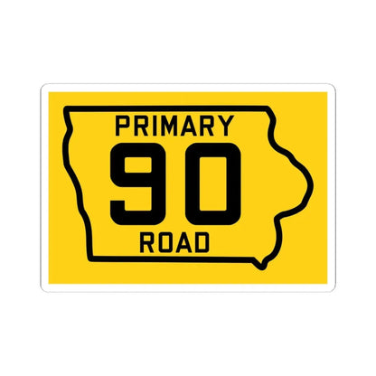 Iowa Primary 90 (Iowa) (Road Sign) STICKER Vinyl Kiss-Cut Decal 6 Inch White - The Sticker Space