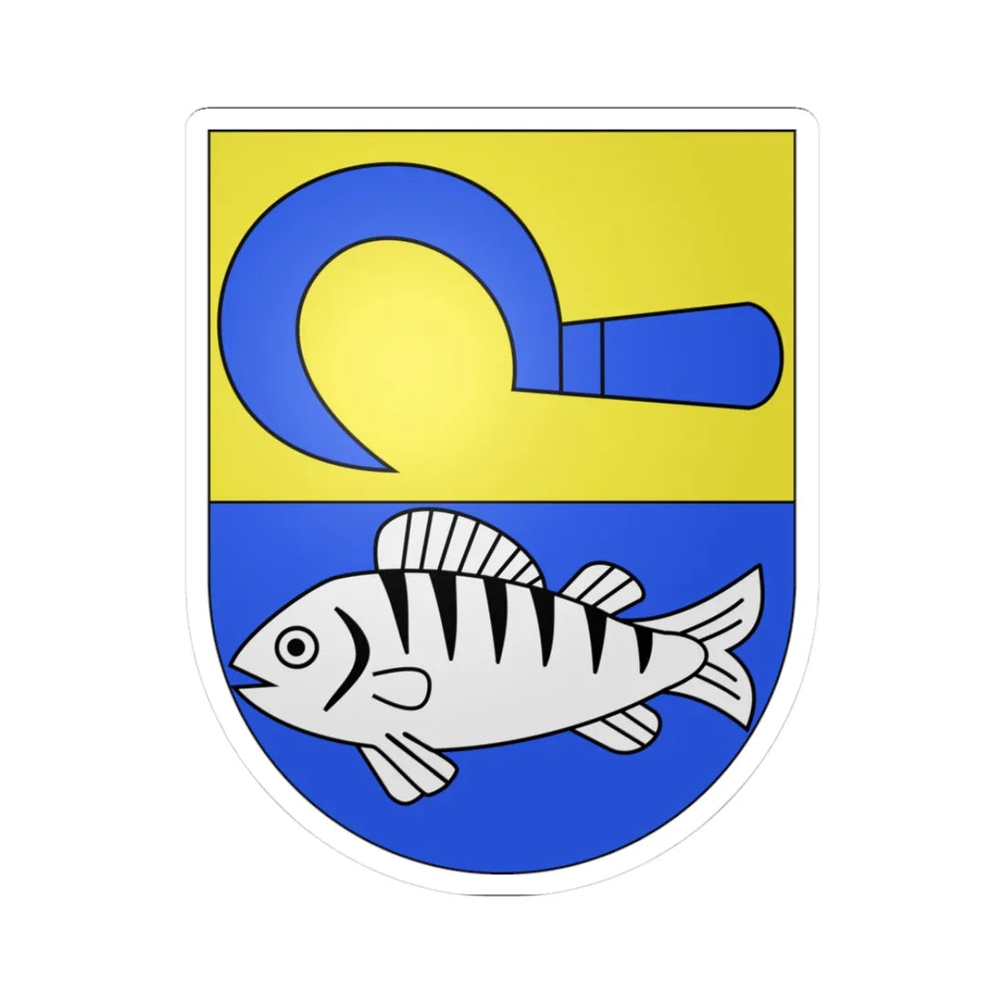 Ipsach-coat of arms (Switzerland) (Coat of Arms) STICKER Vinyl Kiss-Cut Decal 3 Inch White - The Sticker Space