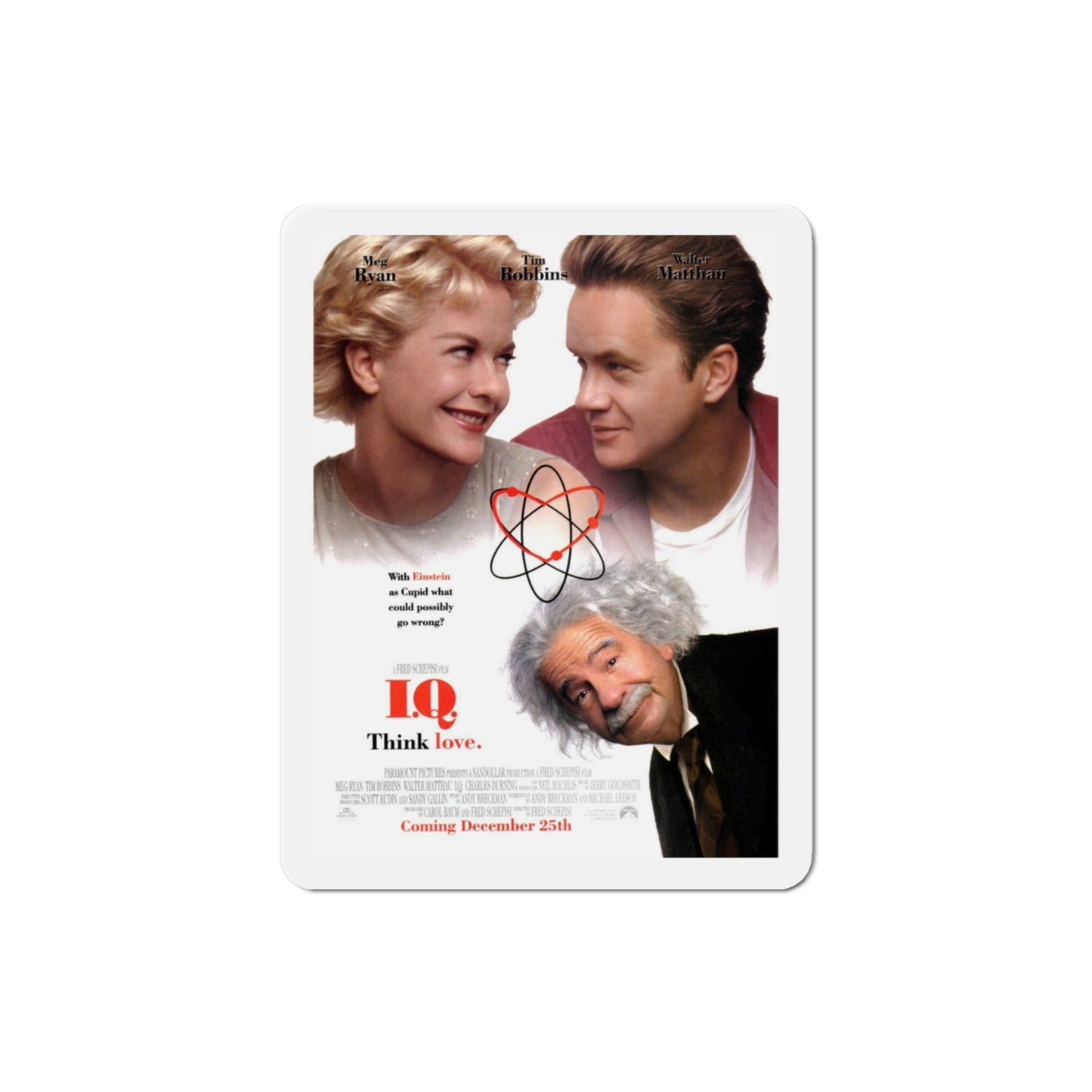 IQ 1994 Movie Poster Die-Cut Magnet-3" x 3"-The Sticker Space