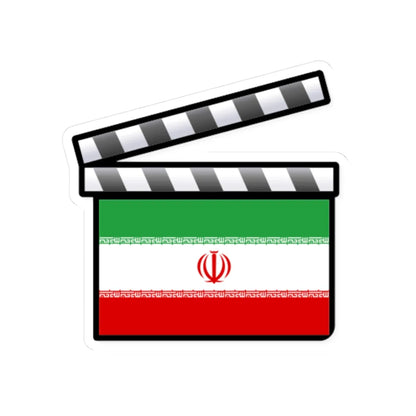 Iran film clapperboard (Iran) STICKER Vinyl Kiss-Cut Decal 3 Inch White - The Sticker Space