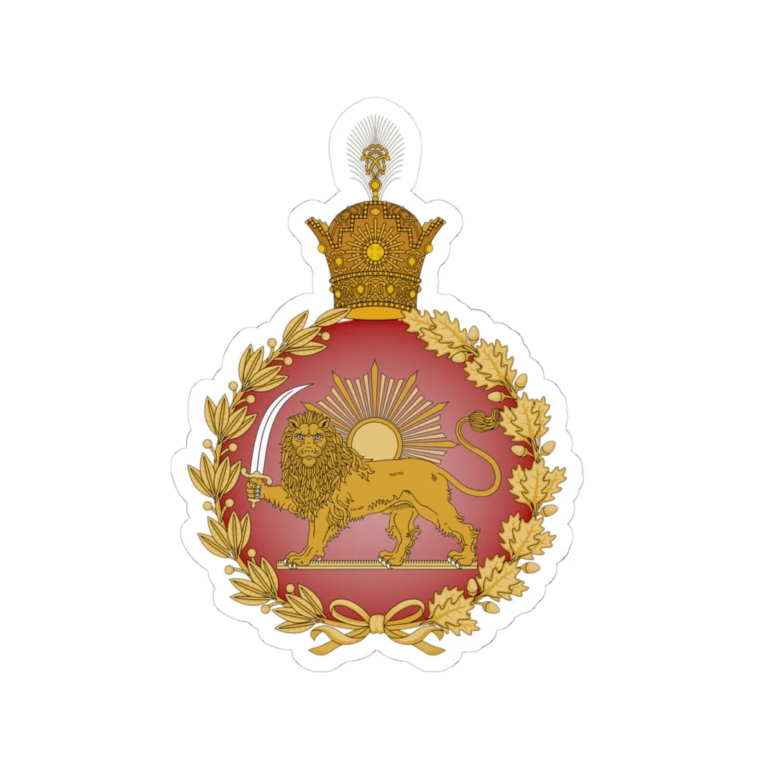 Iran Imperial Shahrbani (Iran) (Coat of Arms) STICKER Vinyl Kiss-Cut Decal 4 Inch White - The Sticker Space