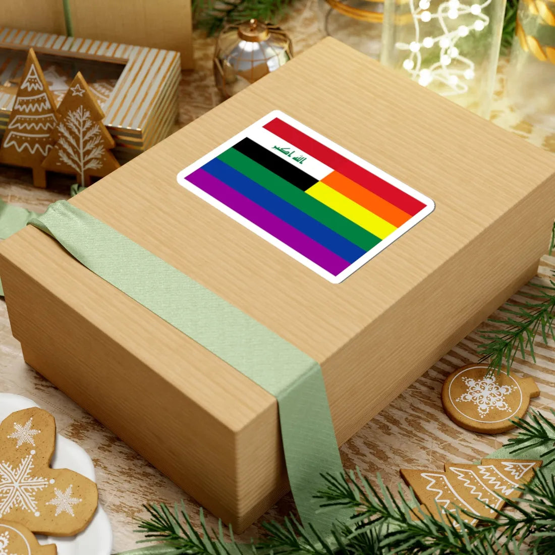 Iraq Rainbow Flag (Iraq) STICKER Vinyl Kiss-Cut Decal - The Sticker Space