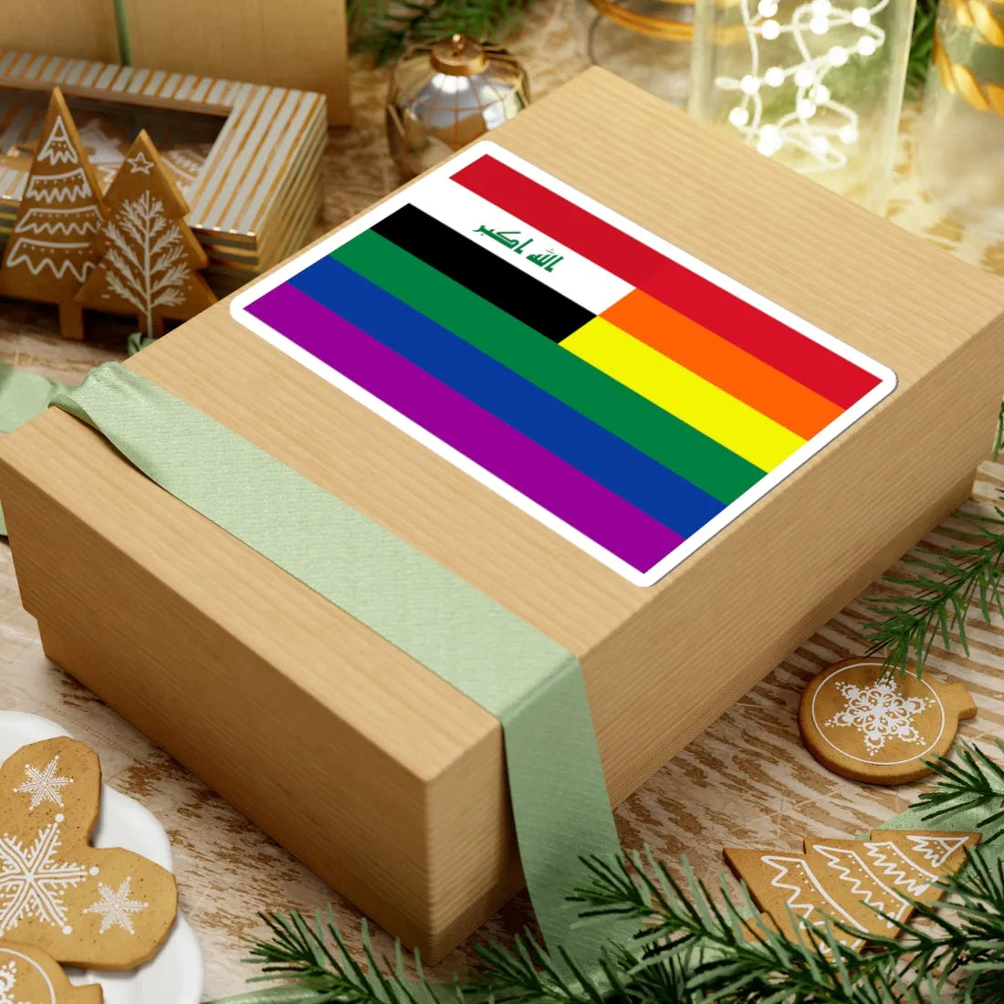 Iraq Rainbow Flag (Iraq) STICKER Vinyl Kiss-Cut Decal - The Sticker Space