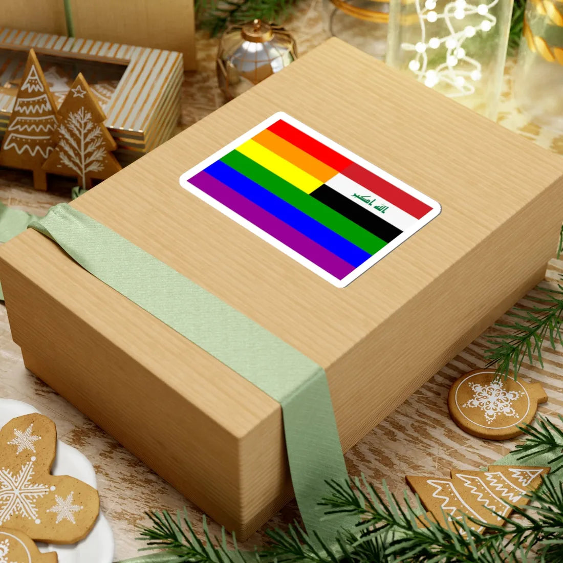 Iraq Rainbow Flag reverse (Iraq) STICKER Vinyl Kiss-Cut Decal - The Sticker Space