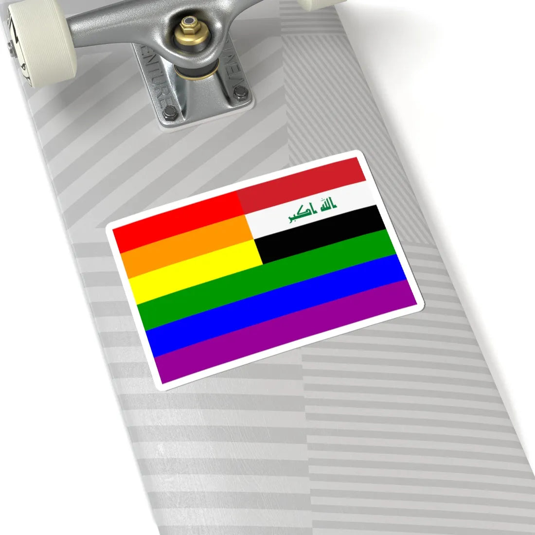 Iraq Rainbow Flag reverse (Iraq) STICKER Vinyl Kiss-Cut Decal - The Sticker Space