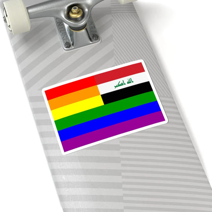 Iraq Rainbow Flag reverse (Iraq) STICKER Vinyl Kiss-Cut Decal - The Sticker Space