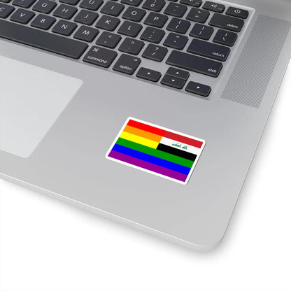 Iraq Rainbow Flag reverse (Iraq) STICKER Vinyl Kiss-Cut Decal - The Sticker Space