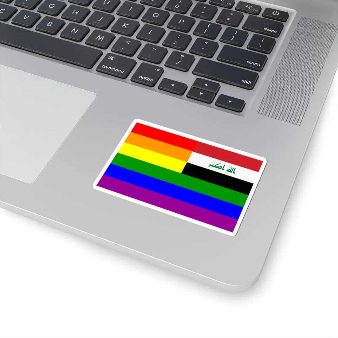 Iraq Rainbow Flag reverse (Iraq) STICKER Vinyl Kiss-Cut Decal - The Sticker Space
