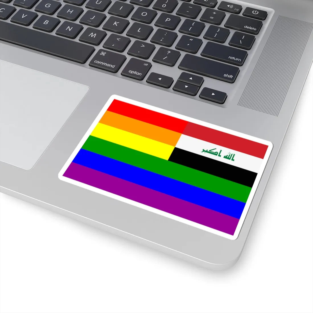 Iraq Rainbow Flag reverse (Iraq) STICKER Vinyl Kiss-Cut Decal - The Sticker Space