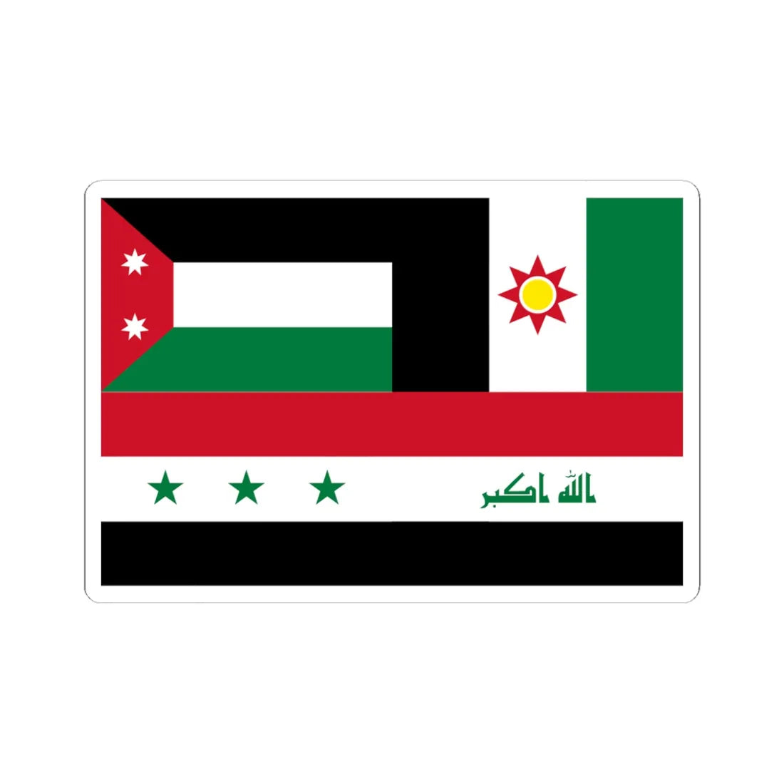 Iraqi Flag Montage (Iraq) STICKER Vinyl Kiss-Cut Decal 6 Inch White - The Sticker Space