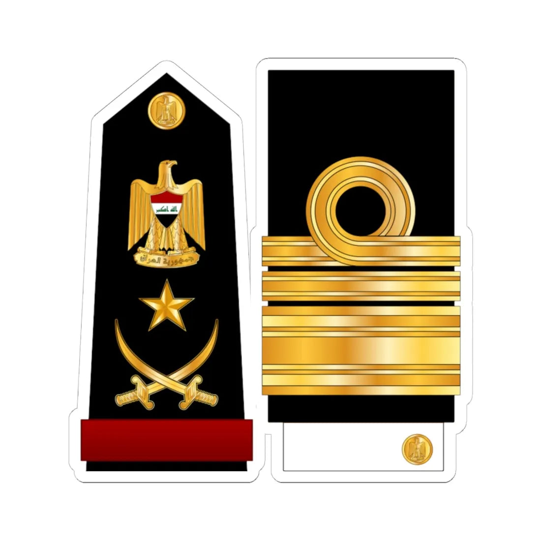IraqNavyRankInsignia 3 (Iraq) (Military Rank) STICKER Vinyl Kiss-Cut Decal 6 Inch White - The Sticker Space