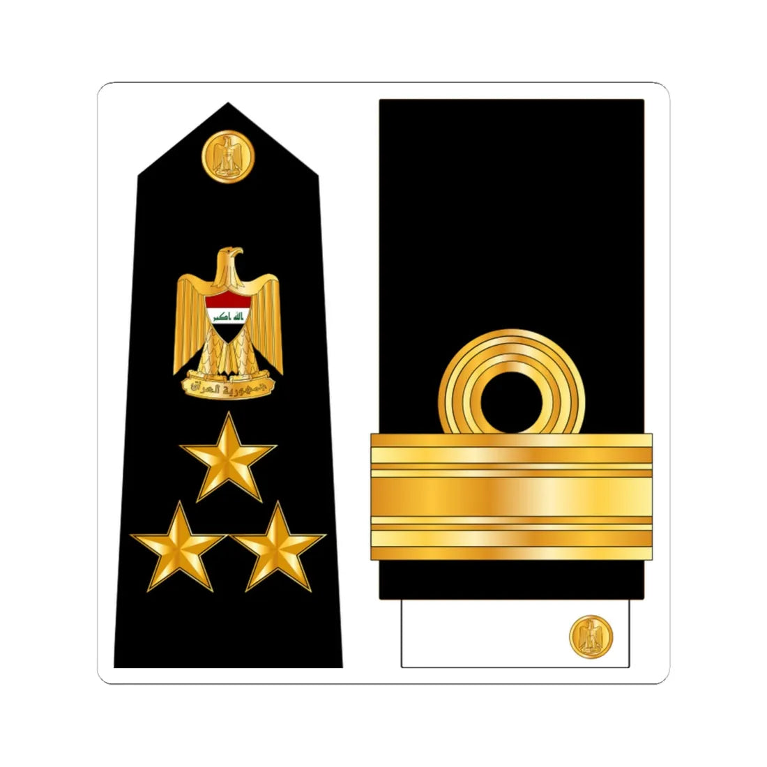 IraqNavyRankInsignia 5 (Iraq) (Military Rank) STICKER Vinyl Kiss-Cut Decal 6 Inch White - The Sticker Space