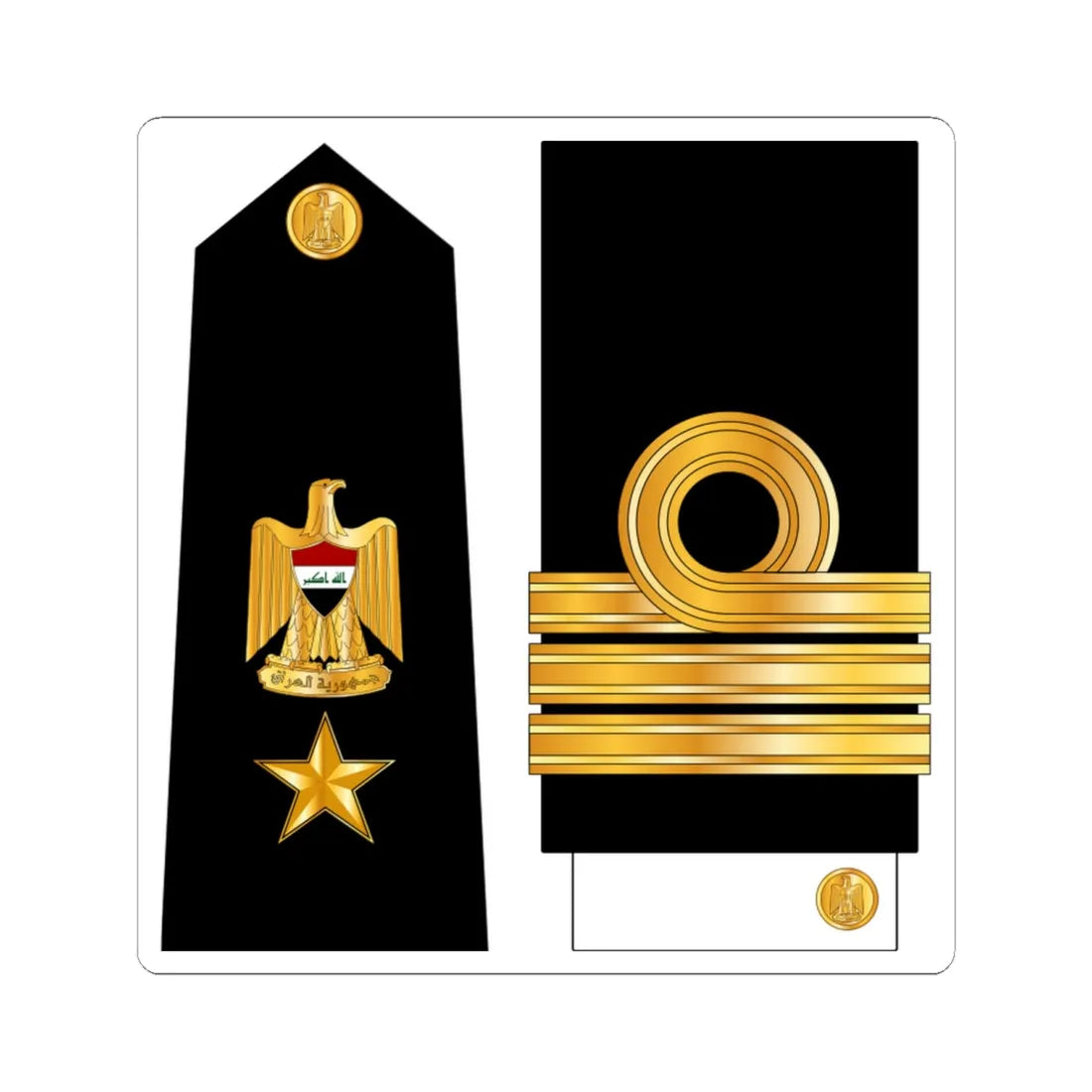 IraqNavyRankInsignia 7 (Iraq) (Military Rank) STICKER Vinyl Kiss-Cut Decal 6 Inch White - The Sticker Space