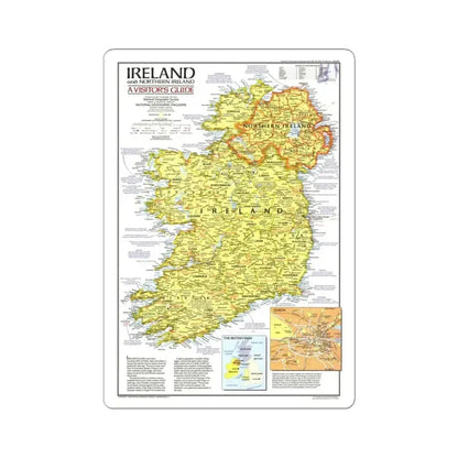 Ireland - A Visitor's Guide (1981) (Map) STICKER Vinyl Kiss-Cut Decal 6 Inch White - The Sticker Space