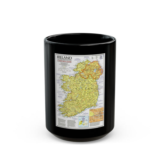 Ireland - A Visitor's Guide (1981) (Map) Black Coffee Mug-15oz-The Sticker Space