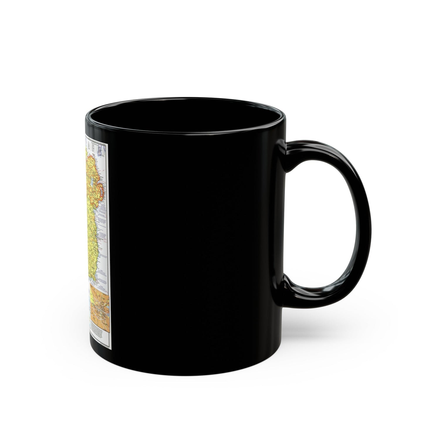 Ireland - A Visitor's Guide (1981) (Map) Black Coffee Mug-The Sticker Space