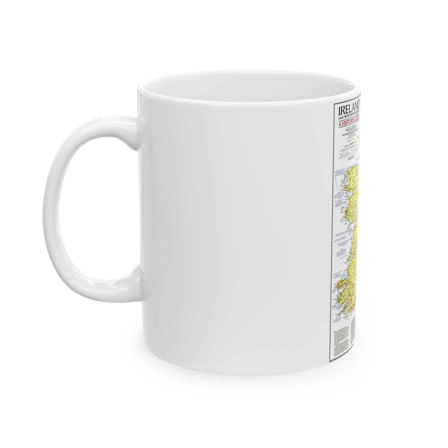 Ireland - A Visitor's Guide (1981) (Map) White Coffee Mug-The Sticker Space