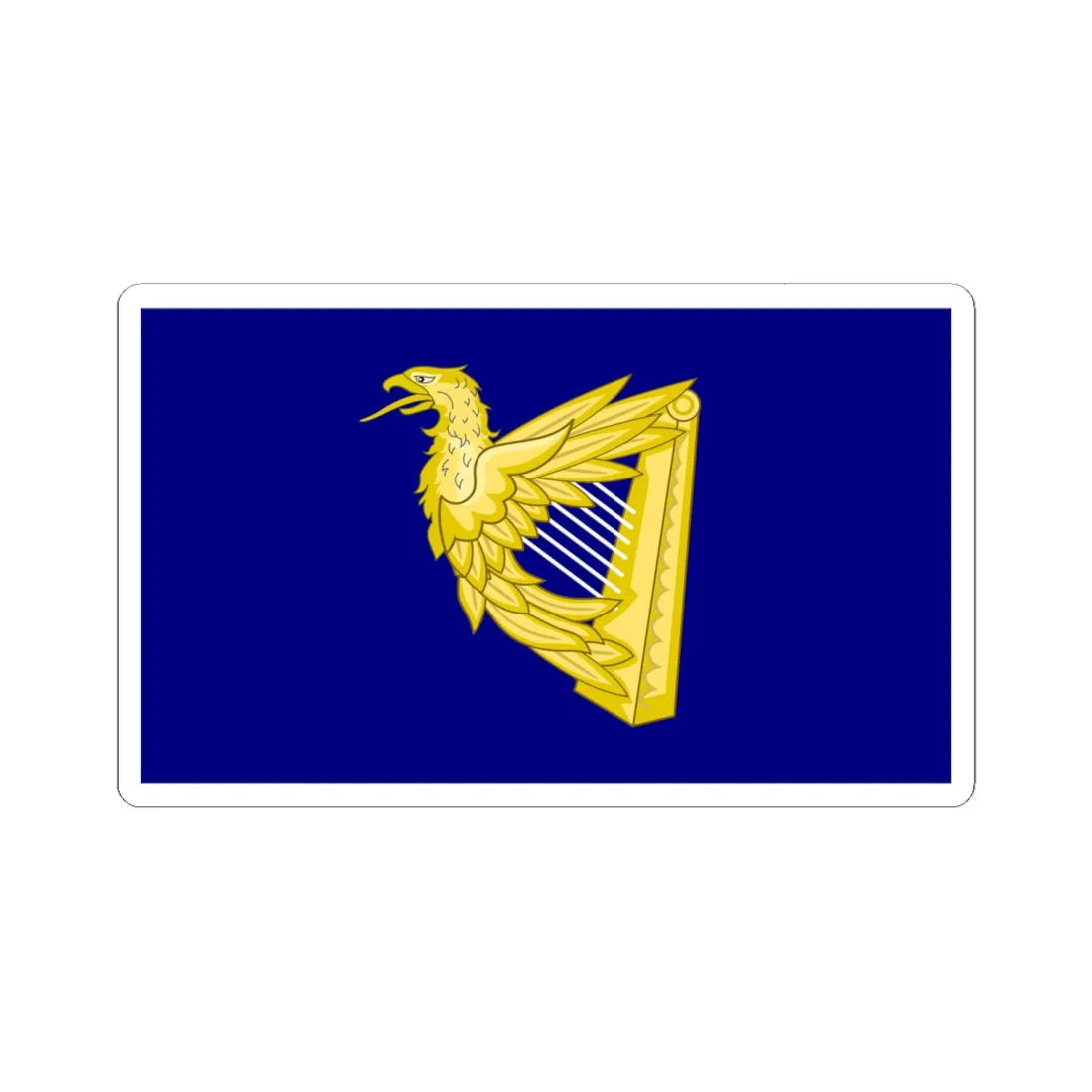 Ireland Eagle Harp Flag (Ireland) STICKER Vinyl Kiss-Cut Decal 6 Inch White - The Sticker Space