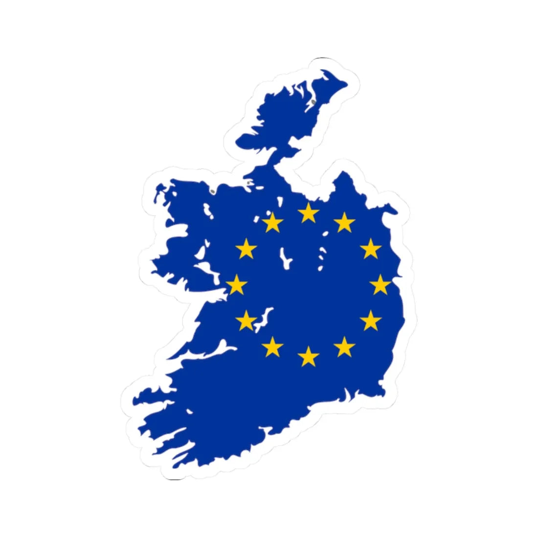 Ireland EU (Ireland) STICKER Vinyl Kiss-Cut Decal 2 Inch White - The Sticker Space