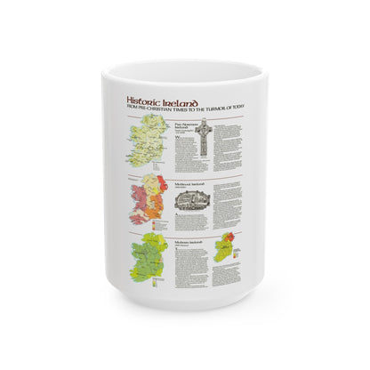 Ireland - Historic Pre-Christian to the Modern Day (1981) (Map) White Coffee Mug-15oz-The Sticker Space