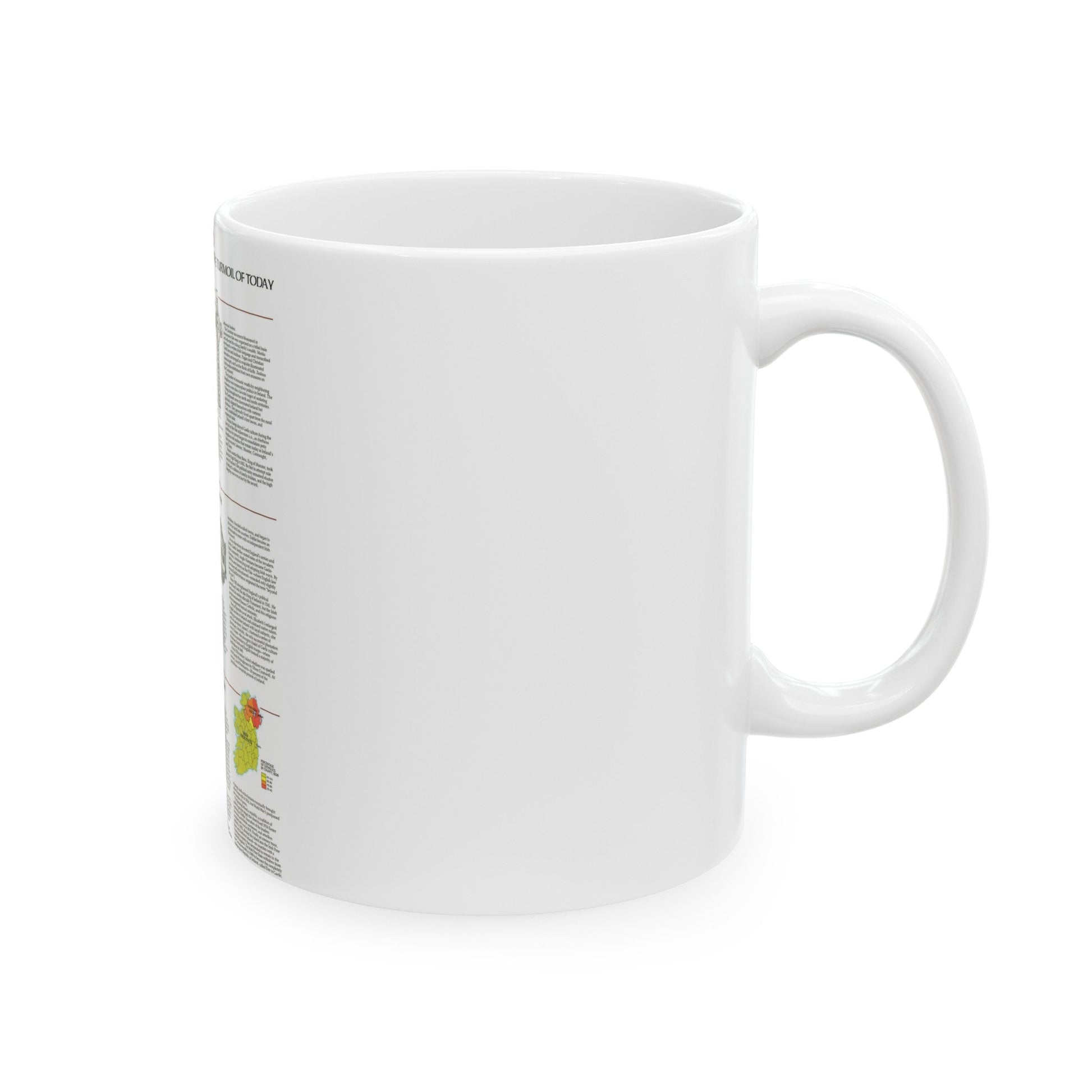 Ireland - Historic Pre-Christian to the Modern Day (1981) (Map) White Coffee Mug-The Sticker Space