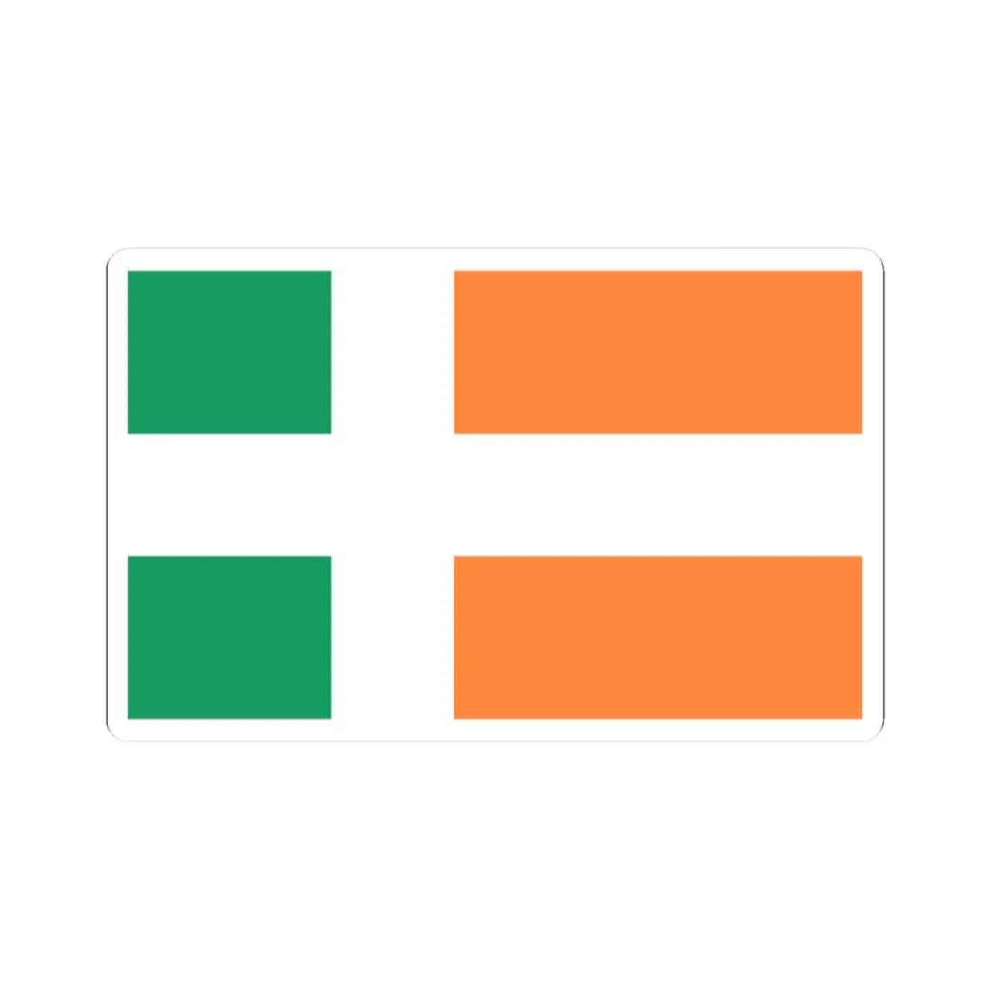 Ireland Nordic flag proposal (Ireland) STICKER Vinyl Kiss-Cut Decal 2 Inch White - The Sticker Space