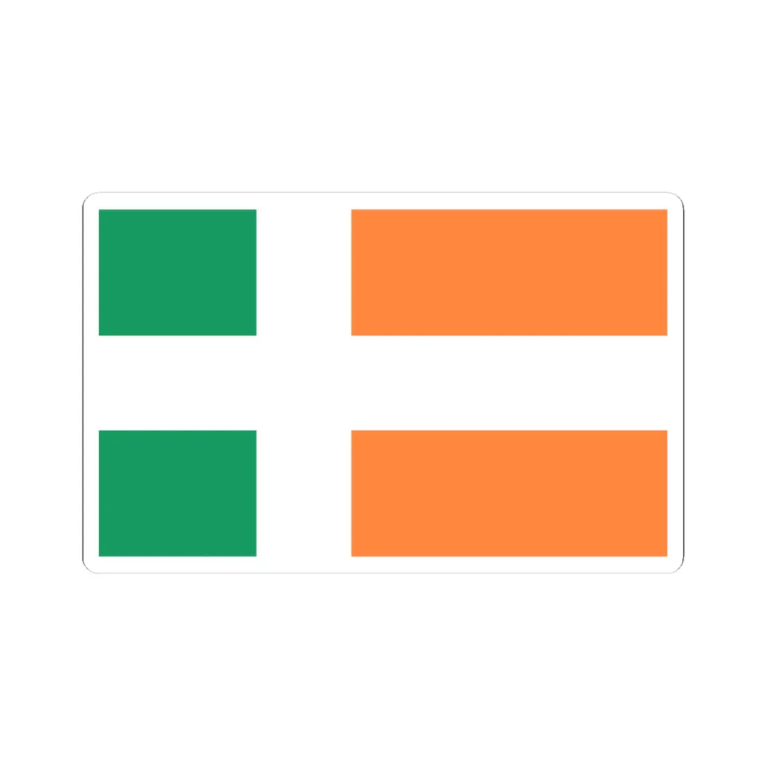 Ireland Nordic flag proposal (Ireland) STICKER Vinyl Kiss-Cut Decal 3 Inch White - The Sticker Space