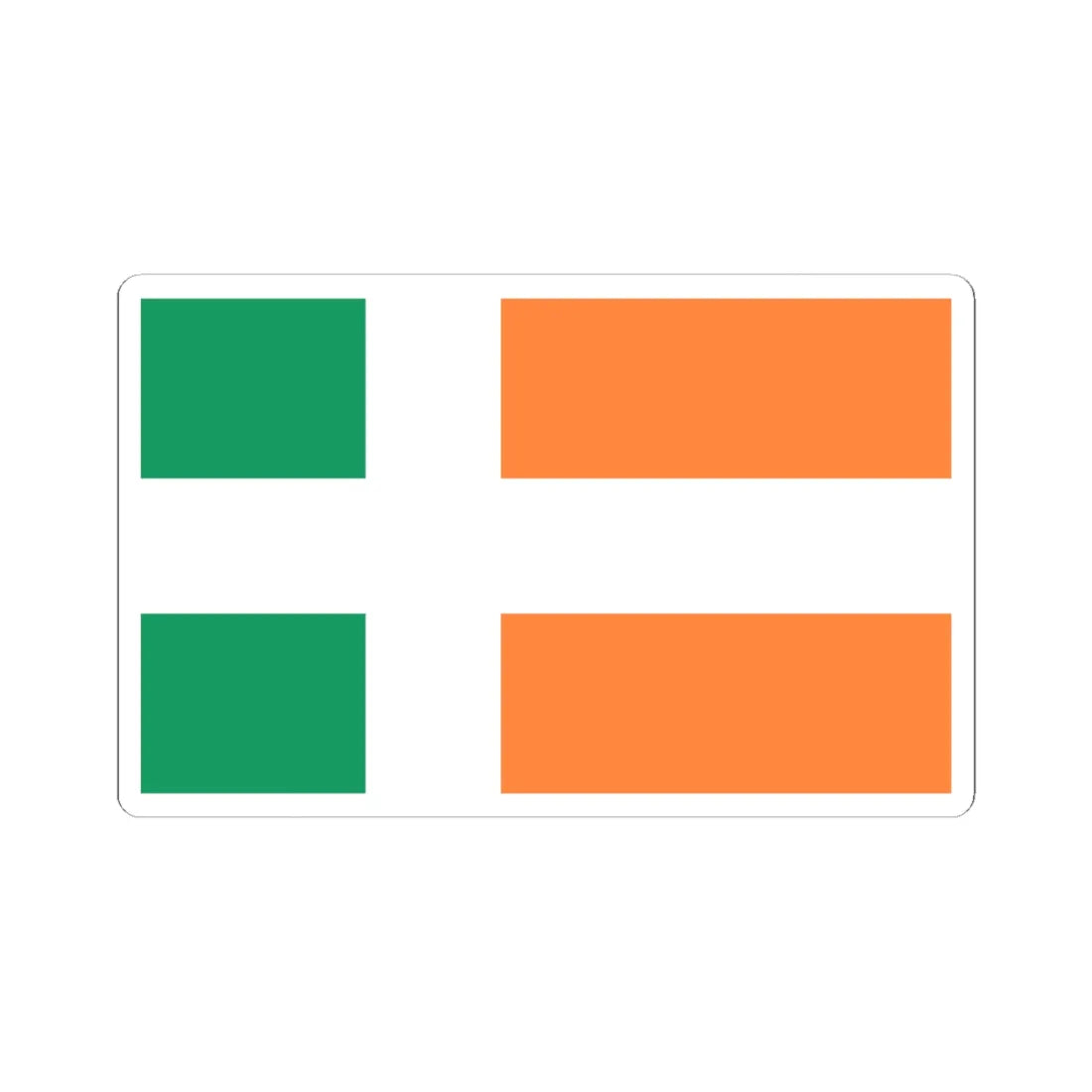 Ireland Nordic flag proposal (Ireland) STICKER Vinyl Kiss-Cut Decal 6 Inch White - The Sticker Space