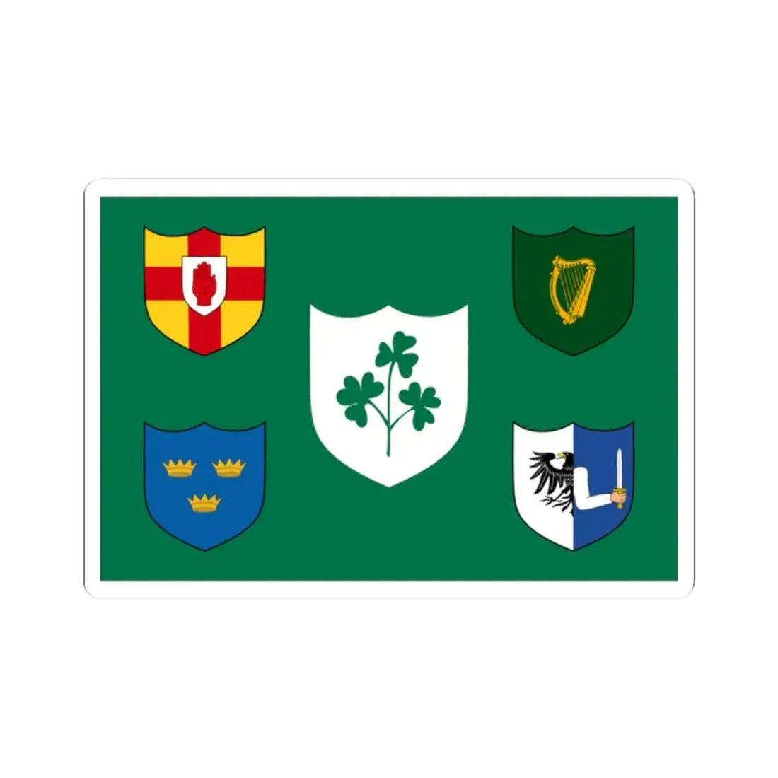 IRFU flag (Ireland) STICKER Vinyl Kiss-Cut Decal 2 Inch White - The Sticker Space