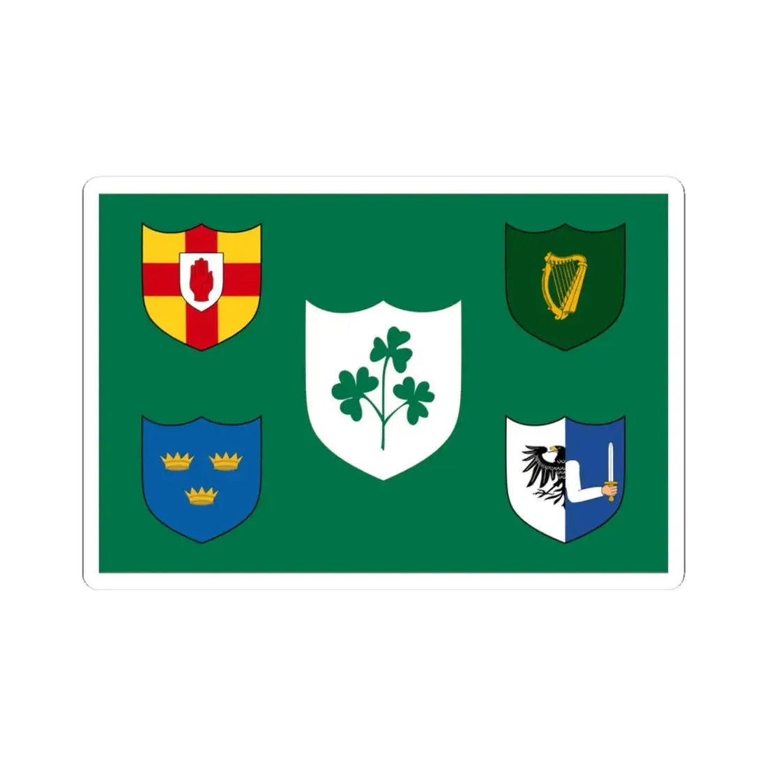 IRFU flag (Ireland) STICKER Vinyl Kiss-Cut Decal 3 Inch White - The Sticker Space