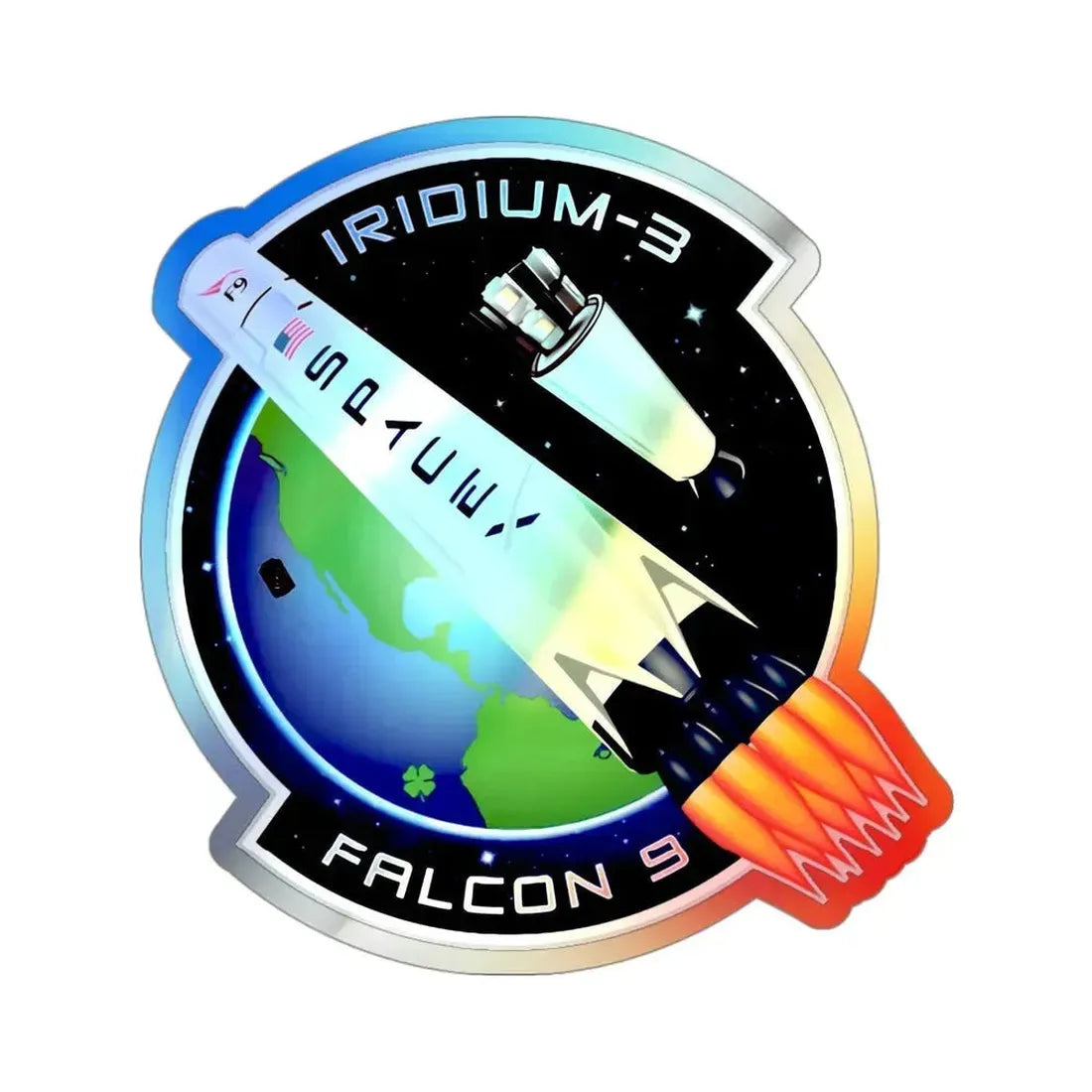 Iridium-3 (SpaceX) Holographic STICKER Die-Cut Vinyl Decal 3 Inch Holographic - The Sticker Space
