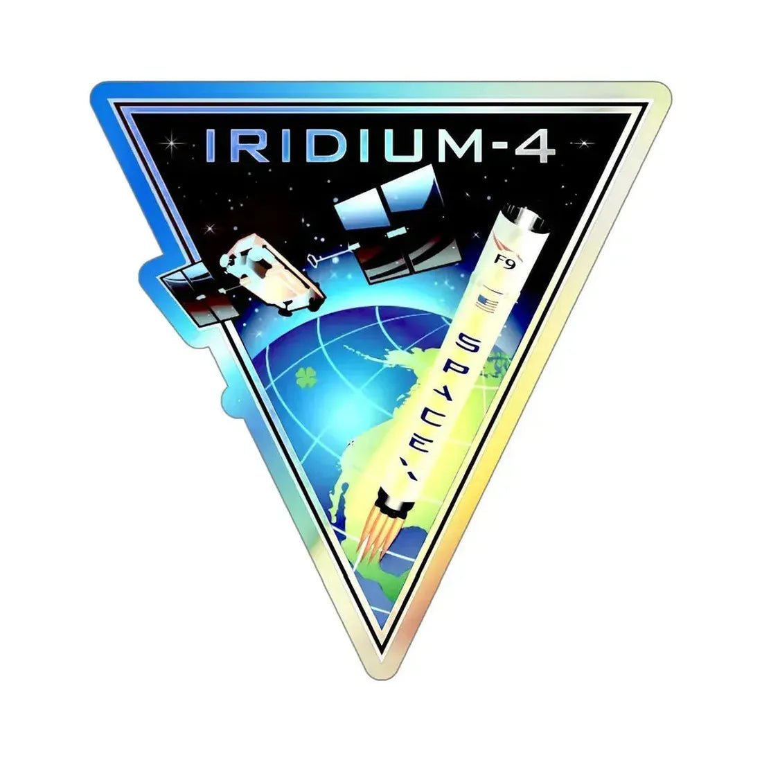 Iridium-4 (SpaceX) Holographic STICKER Die-Cut Vinyl Decal 5 Inch Holographic - The Sticker Space