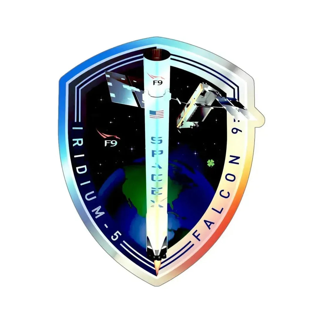 Iridium-5 (SpaceX) Holographic STICKER Die-Cut Vinyl Decal 5 Inch Holographic - The Sticker Space