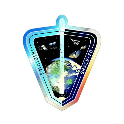 Iridium-6 GRACE-FO (SpaceX) Holographic STICKER Die-Cut Vinyl Decal 2 Inch - The Sticker Space
