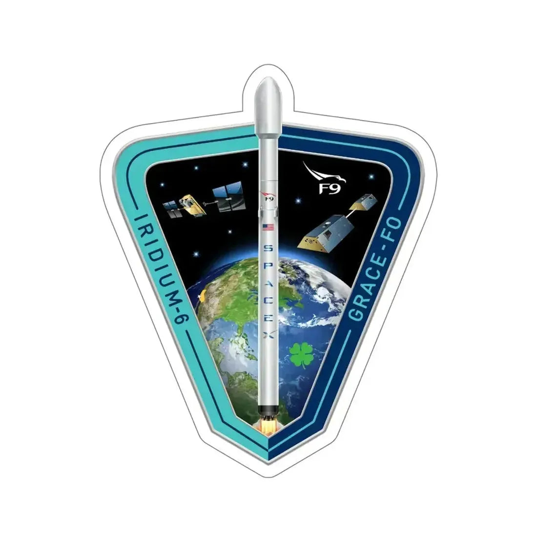 Iridium-6 GRACE-FO (SpaceX) STICKER Vinyl Die-Cut Decal 6 Inch - The Sticker Space