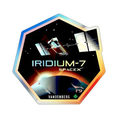Iridium-7 (SpaceX) Holographic STICKER Die-Cut Vinyl Decal 5 Inch Holographic - The Sticker Space