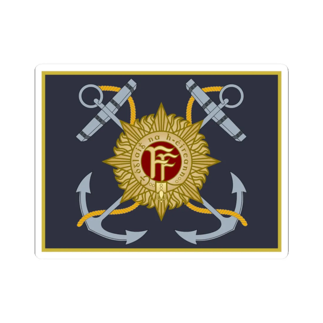 Irish Naval Service Colour (Ireland) STICKER Vinyl Kiss-Cut Decal 2 Inch White - The Sticker Space