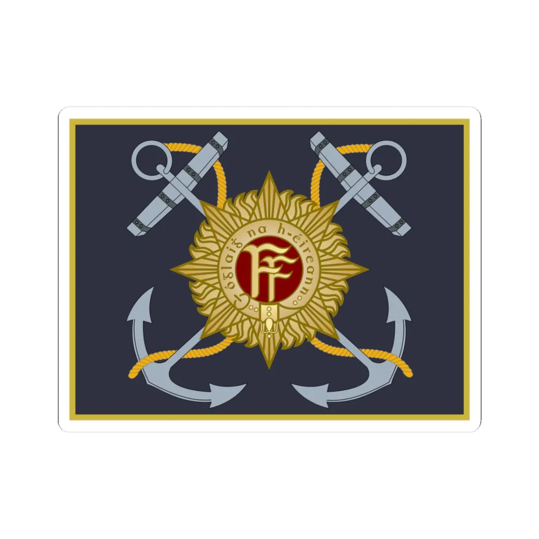 Irish Naval Service Colour (Ireland) STICKER Vinyl Kiss-Cut Decal 3 Inch White - The Sticker Space