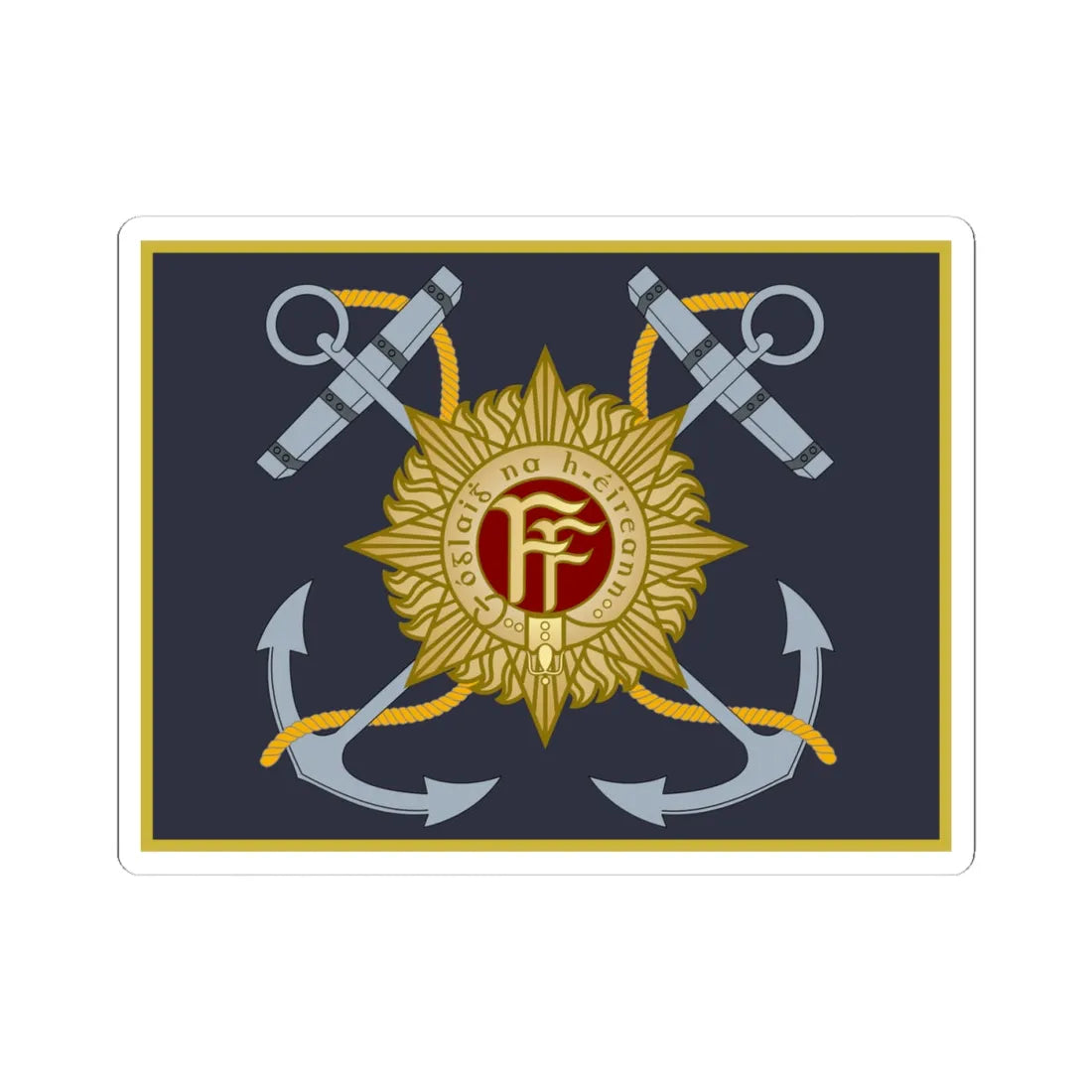 Irish Naval Service Colour (Ireland) STICKER Vinyl Kiss-Cut Decal 4 Inch White - The Sticker Space