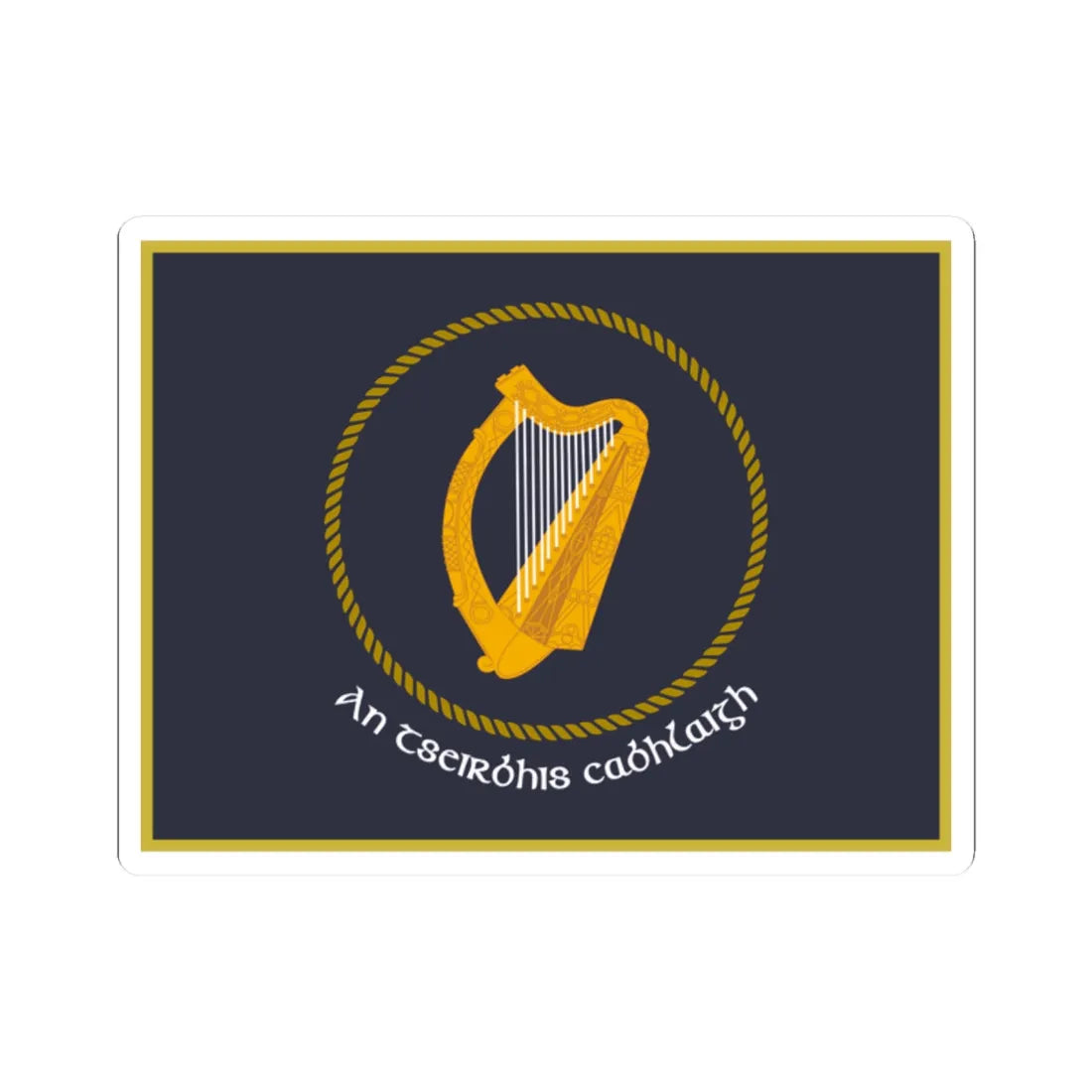 Irish Naval Service Flag (Ireland) STICKER Vinyl Kiss-Cut Decal 2 Inch White - The Sticker Space