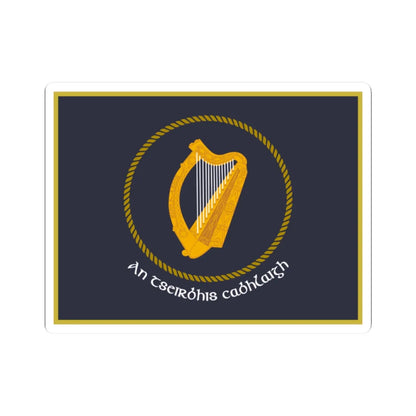 Irish Naval Service Flag (Ireland) STICKER Vinyl Kiss-Cut Decal 2 Inch White - The Sticker Space