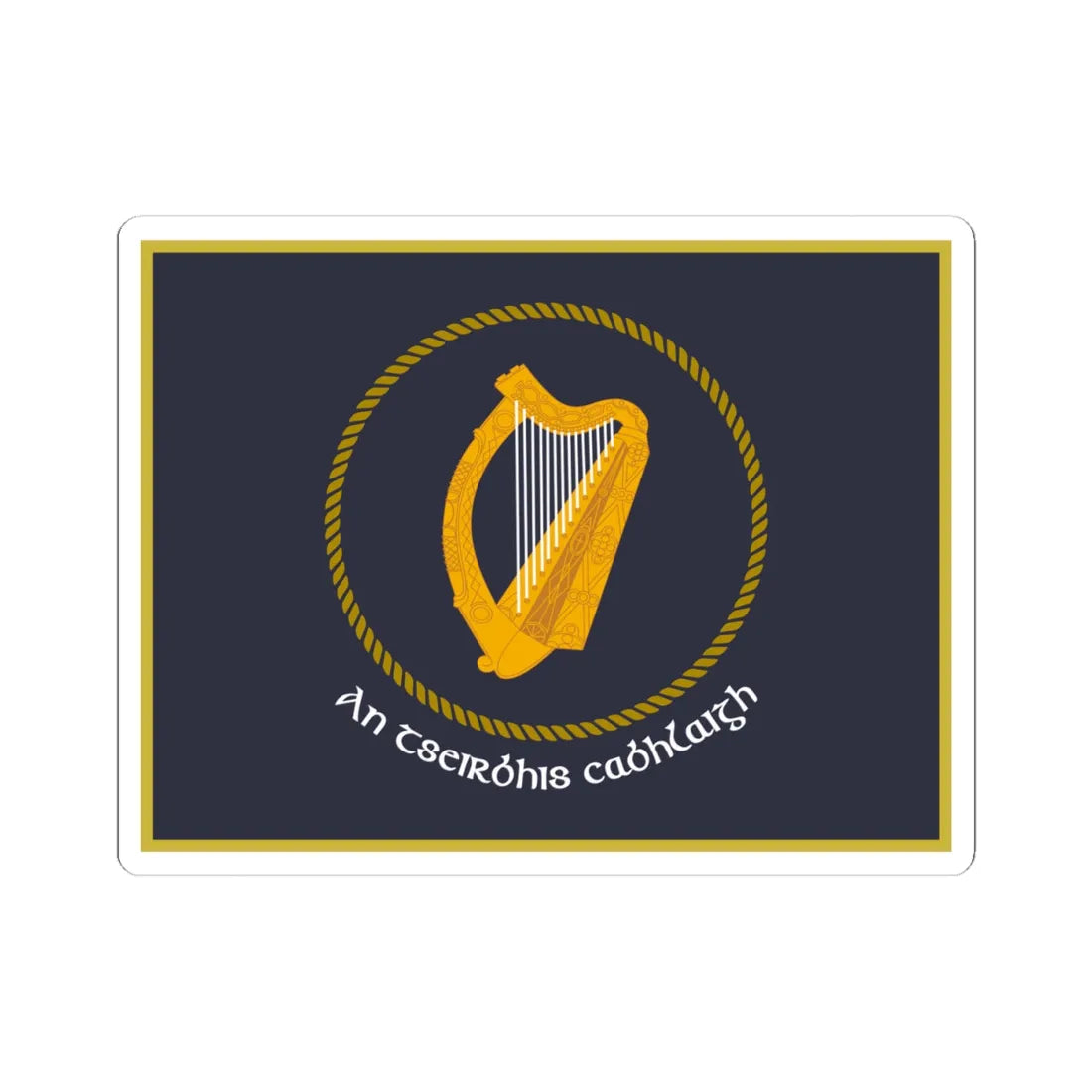 Irish Naval Service Flag (Ireland) STICKER Vinyl Kiss-Cut Decal 4 Inch White - The Sticker Space