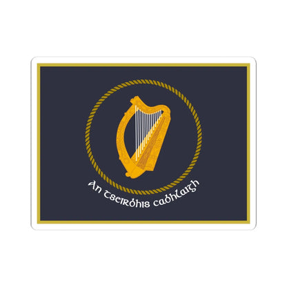 Irish Naval Service Flag (Ireland) STICKER Vinyl Kiss-Cut Decal 4 Inch White - The Sticker Space