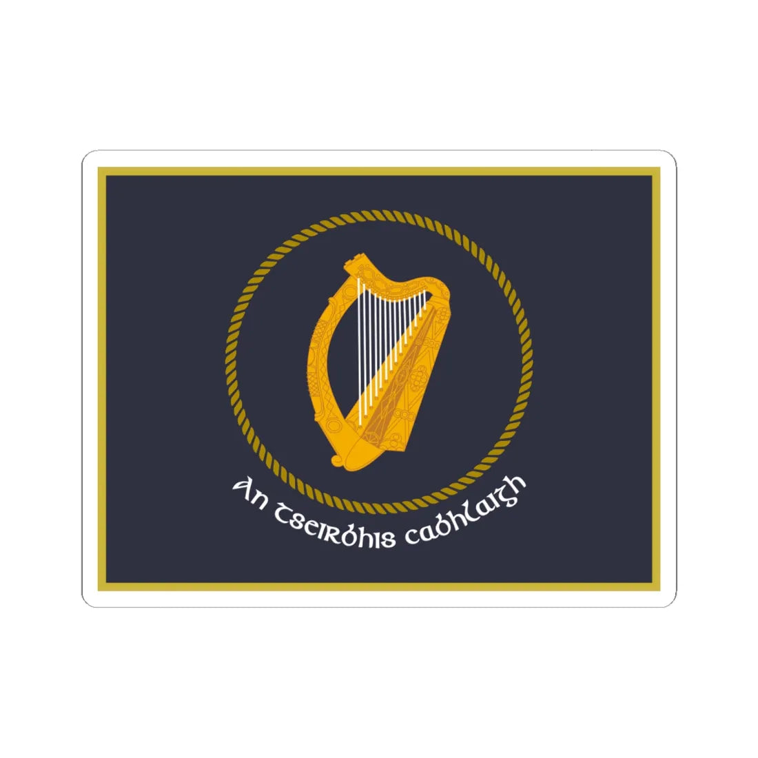 Irish Naval Service Flag (Ireland) STICKER Vinyl Kiss-Cut Decal 6 Inch White - The Sticker Space