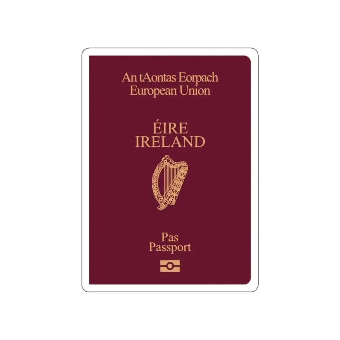 Irish Passport STICKER Vinyl Die-Cut Decal 2 Inch - The Sticker Space