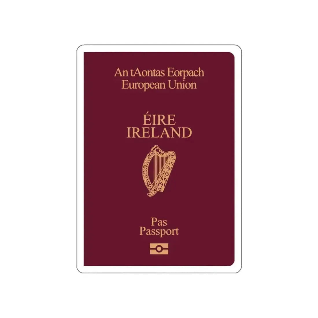 Irish Passport STICKER Vinyl Die-Cut Decal 3 Inch - The Sticker Space