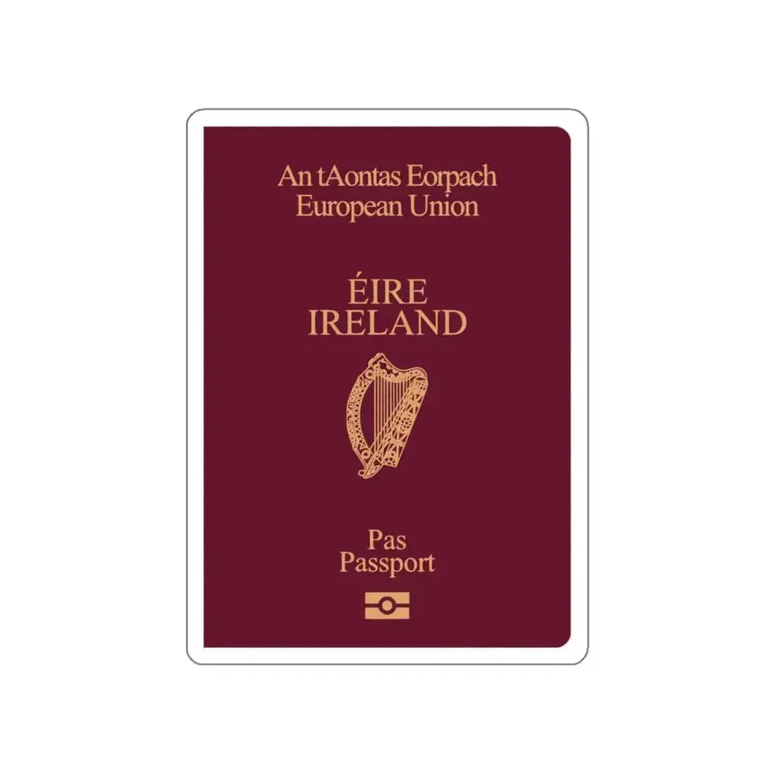 Irish Passport STICKER Vinyl Die-Cut Decal 4 Inch - The Sticker Space