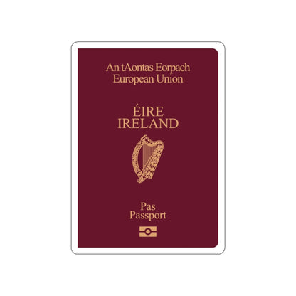 Irish Passport STICKER Vinyl Die-Cut Decal-White-The Sticker Space